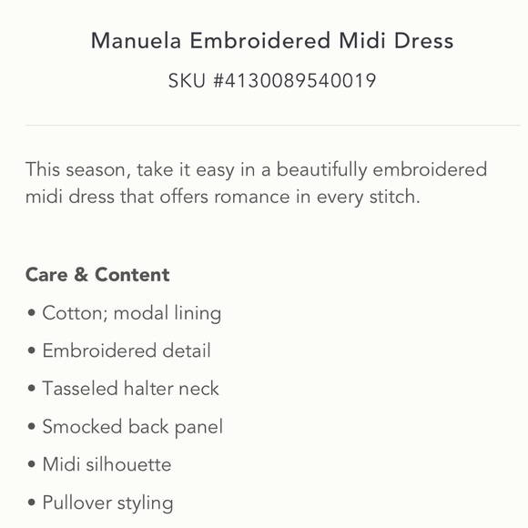 Anthropologie Manuela embroidered midi dress - Picture 5 of 9